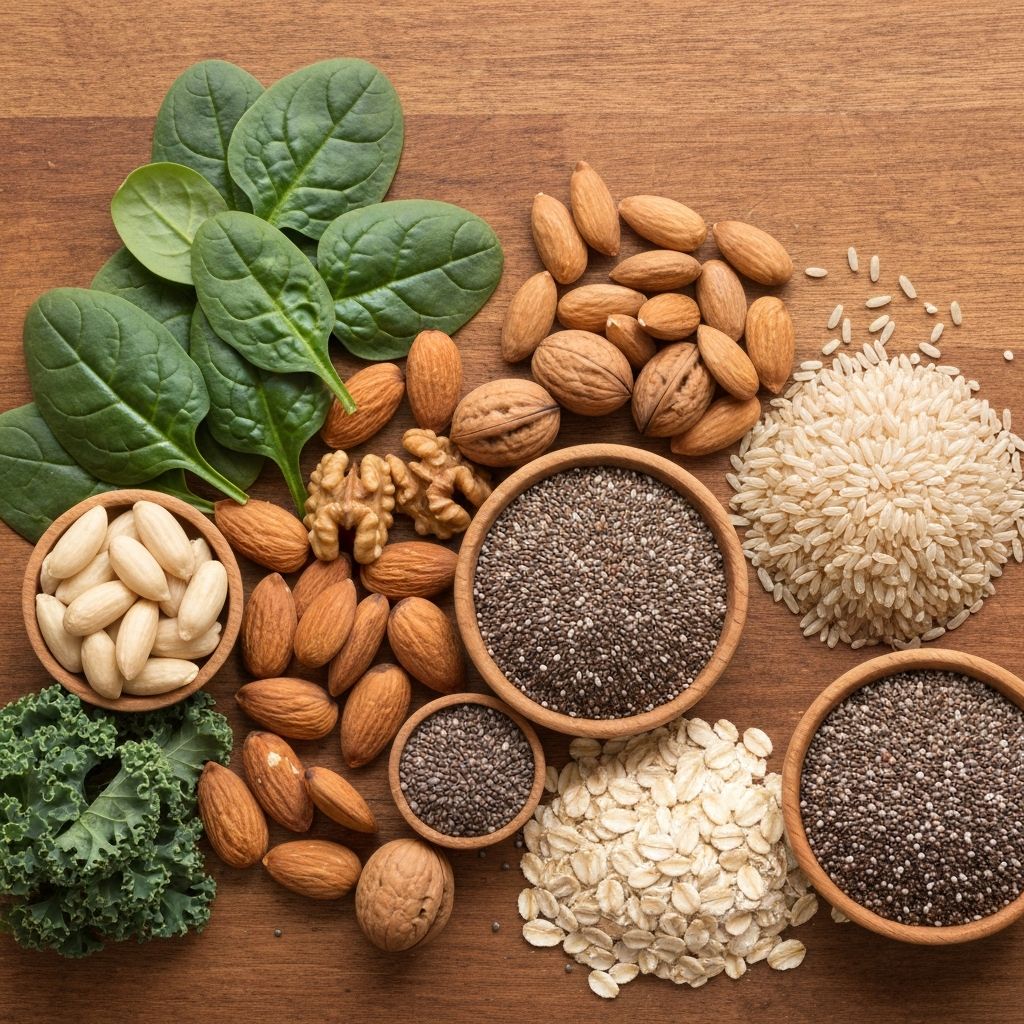 Mineral-rich foods including seeds and greens